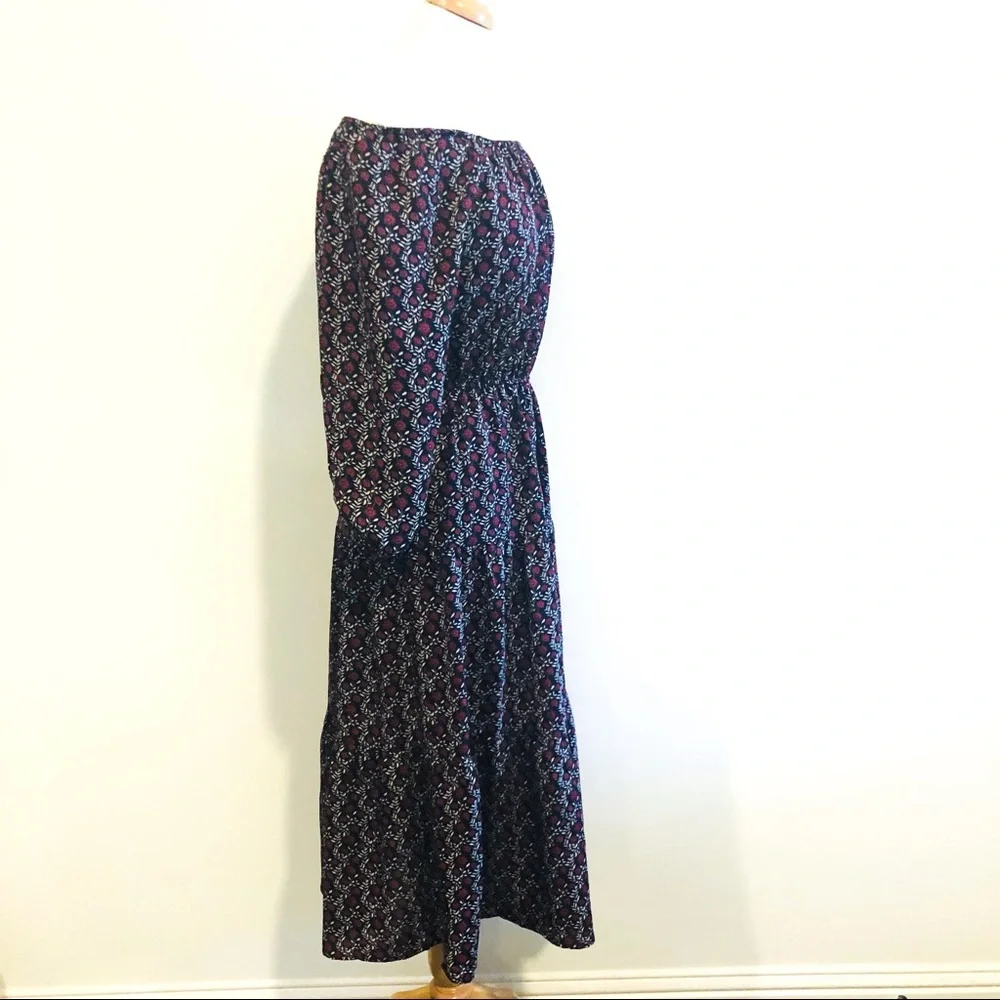 Lulus Off Shoulder Floral Midi Dress Boho Cottagecore Long Sleeve S - Picture 8 of 17